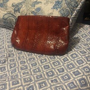 Red Vintage Snakeskin Clutch